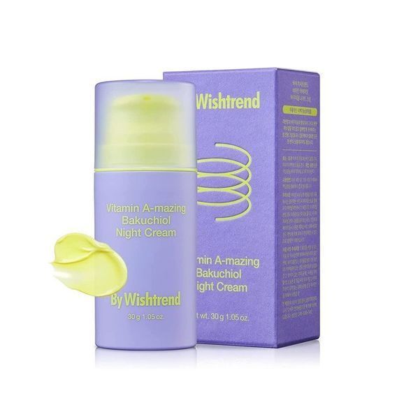 Нічний крем з ретинолом та бакучіолом By Wishtrend Vitamin A-mazing Bakuchiol Night Cream, 30 мл 8809572891328 фото