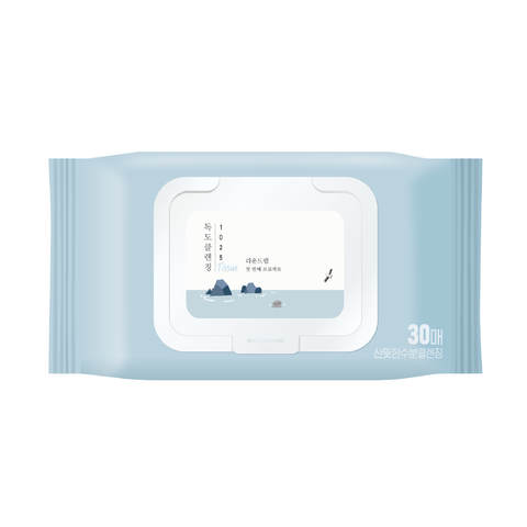 Очищувальні серветки для зняття макіяжу та СПФ Round Lab 1025 Dokdo Cleansing Tissue, 30 шт 8809738321805 фото