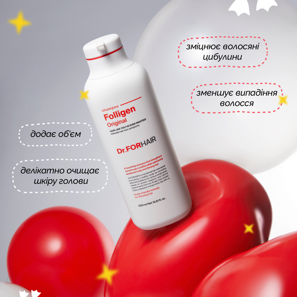 Зміцнюючий шампунь проти випадіння волосся Dr.FORHAIR Folligen Shampoo, 300 мл 8809485531052 фото